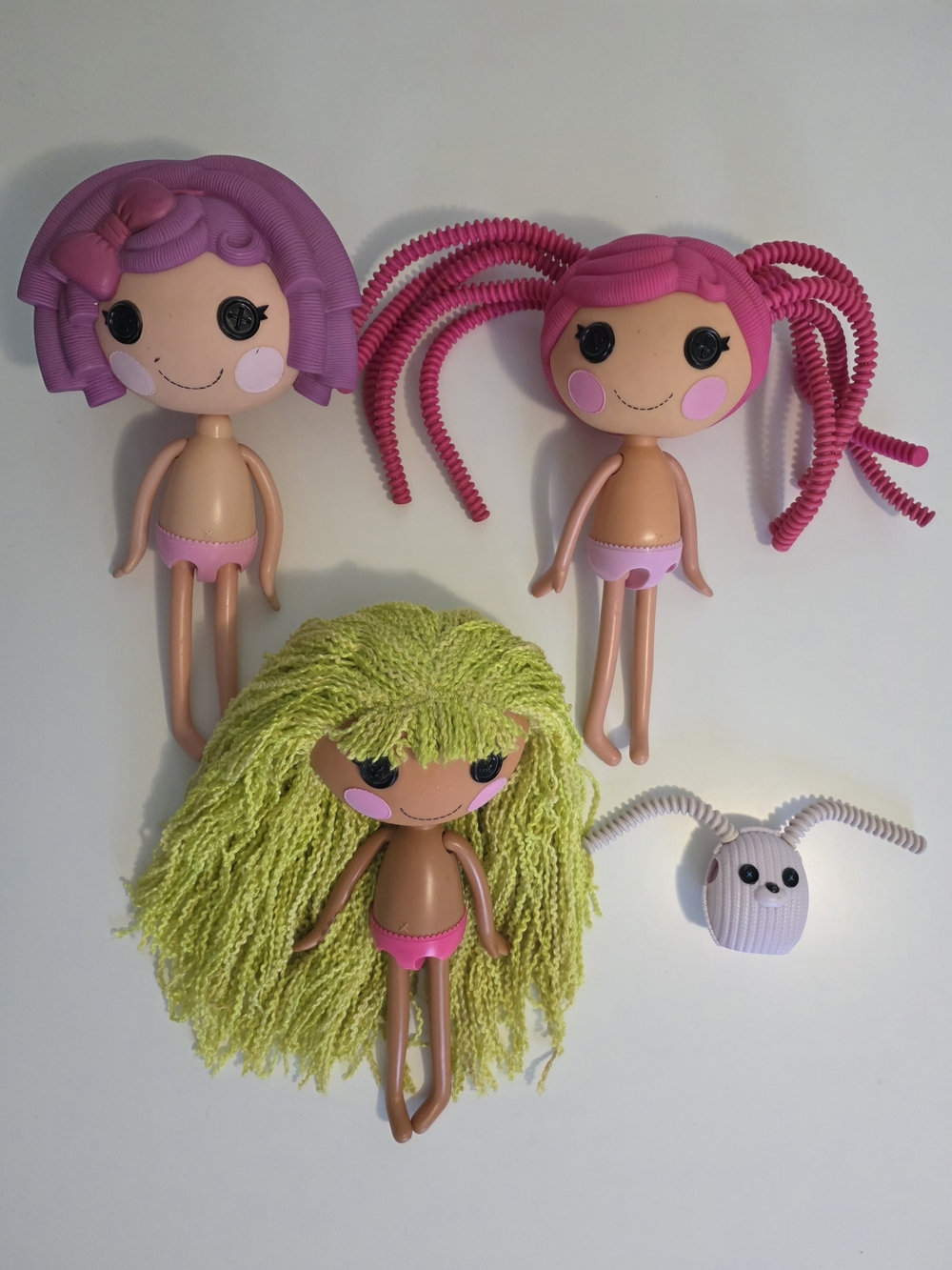 LaLaLoopsy Pix E Flutters, Pillow Featherbed, & Pink Silly Hair 12" Dolls & Acc.